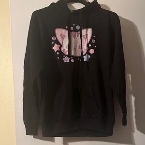 Cute Cat Graphic Black Women's Hoodie
